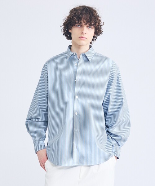 ABAHOUSE（アバハウス）の「ストレッチコットン レギュラーカラー リラックスシャツ / オーバーサイズ（シャツ/ブラウス・メンズ・ブラック/ブルー系その他/その他1/ホワイト/グレー系その他2・44/48/46）」の21枚目の写真
