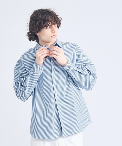 ABAHOUSE（アバハウス）の「ストレッチコットン レギュラーカラー リラックスシャツ / オーバーサイズ（シャツ/ブラウス・メンズ・ブラック/ブルー系その他/その他1/ホワイト/グレー系その他2・44/48/46）」の22枚目の写真
