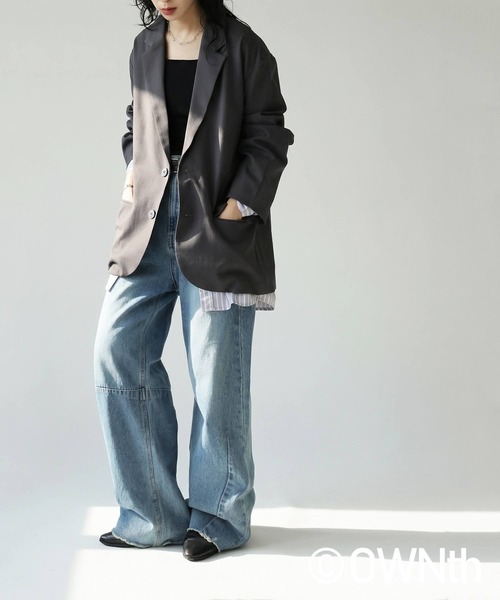 antiqua(アンティカ)の「テーラードカラー ジャケット(テーラードジャケット・レディース・ブラック/グレー・ONESIZE)」の13枚目の写真