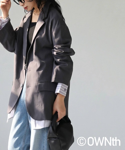 antiqua(アンティカ)の「テーラードカラー ジャケット(テーラードジャケット・レディース・ブラック/グレー・ONESIZE)」の16枚目の写真
