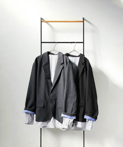 antiqua(アンティカ)の「テーラードカラー ジャケット(テーラードジャケット・レディース・ブラック/グレー・ONESIZE)」の22枚目の写真