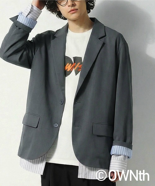 antiqua(アンティカ)の「テーラードカラー ジャケット(テーラードジャケット・レディース・ブラック/グレー・ONESIZE)」の17枚目の写真