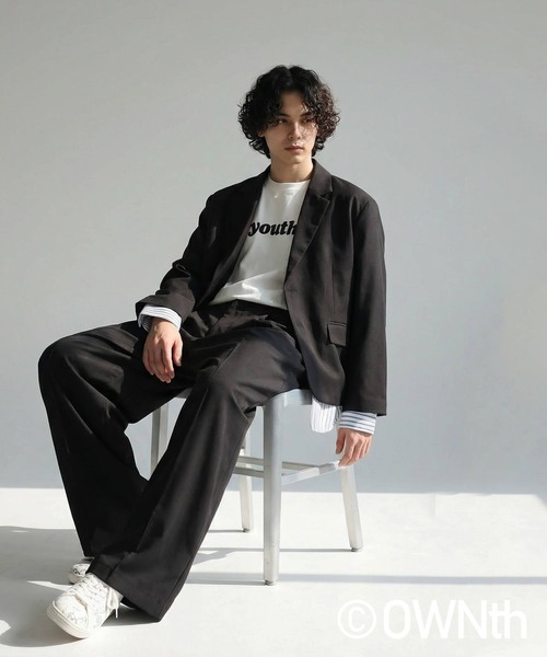 antiqua(アンティカ)の「テーラードカラー ジャケット(テーラードジャケット・レディース・ブラック/グレー・ONESIZE)」の12枚目の写真