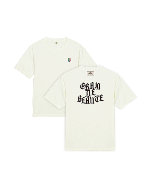 GRAIN DE BEAUTE（グランデボーテ）の「BACK LOGO T-SHIRT 01 [BEIGE]（Tシャツ/カットソー・レディース・ベージュ・M/L/XL/S）」の4枚目の写真