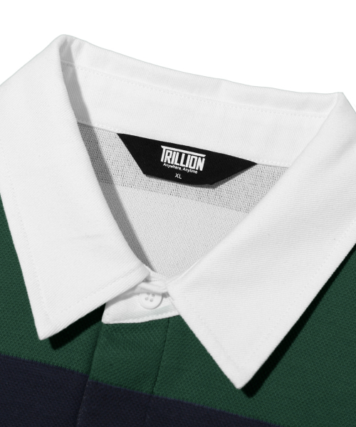 TRILLION(トリリオン)の「ストライプ92スターグラフィックラグビーポロシャツ_グリーン(ポロシャツ・メンズ・その他・M/L/XL)」の6枚目の写真