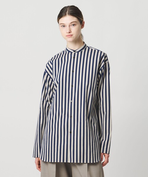 LOEFF(ロエフ)の「<LOEFF>ストライプ オーバーサイズ シャツ(シャツ/ブラウス・レディース・ネイビー/ケリーグリーン・0/1)」の3枚目の写真