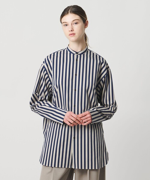 LOEFF(ロエフ)の「<LOEFF>ストライプ オーバーサイズ シャツ(シャツ/ブラウス・レディース・ネイビー/ケリーグリーン・0/1)」の5枚目の写真