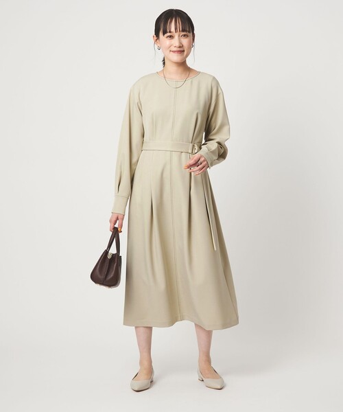 ステッチ タック セミフレア ワンピース（ワンピース）｜green label