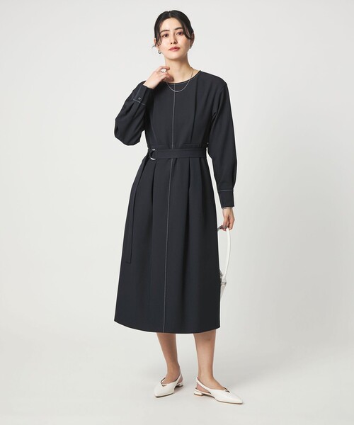 ステッチ タック セミフレア ワンピース（ワンピース）｜green label