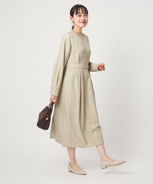 ステッチ タック セミフレア ワンピース（ワンピース）｜green label