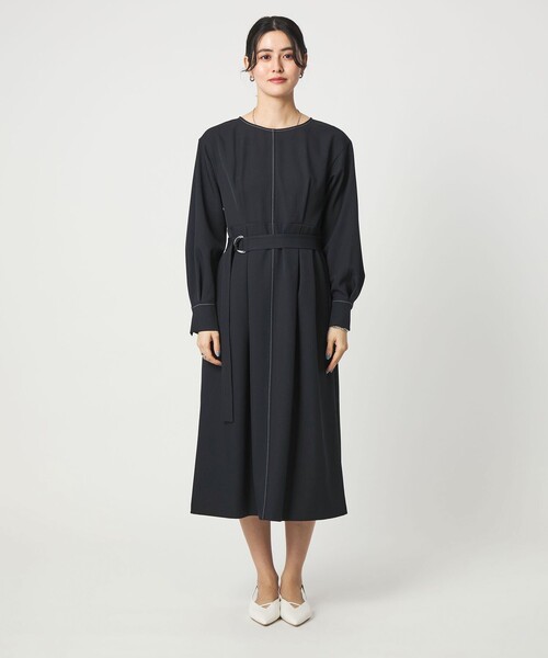 セール】ステッチ タック セミフレア ワンピース（ワンピース）｜green