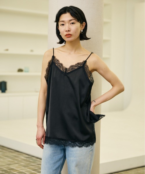 AIC.（エーアイシー）の「ランジェリースリットキャミソール（キャミソール・レディース・アイボリー/ブラック・FREE）」の9枚目の写真