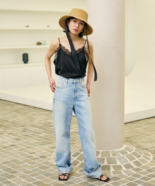 AIC.（エーアイシー）の「ランジェリースリットキャミソール（キャミソール・レディース・アイボリー/ブラック・FREE）」の18枚目の写真