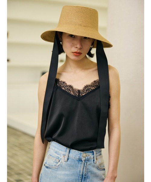 AIC.（エーアイシー）の「ランジェリースリットキャミソール（キャミソール・レディース・アイボリー/ブラック・FREE）」の14枚目の写真