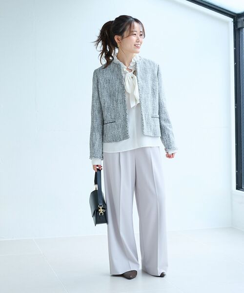 le.coeur blanc（ルクールブラン）の「フルダルタックストレートパンツ（その他パンツ・レディース・ネイビー/グレイッシュベージュ・38）」の21枚目の写真