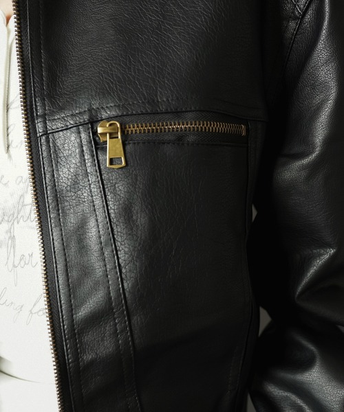 SPINNS（スピンズ）の「春コーデの主役に☆コンパクトシルエットシングルライダースジャケット（ライダースジャケット・レディース・ブラック・ONESIZE）」の7枚目の写真