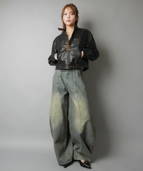 SPINNS（スピンズ）の「春コーデの主役に☆コンパクトシルエットシングルライダースジャケット（ライダースジャケット・レディース・ブラック・ONESIZE）」の4枚目の写真