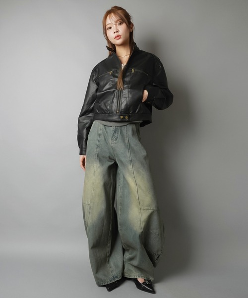 SPINNS（スピンズ）の「春コーデの主役に☆コンパクトシルエットシングルライダースジャケット（ライダースジャケット・レディース・ブラック・ONESIZE）」の5枚目の写真