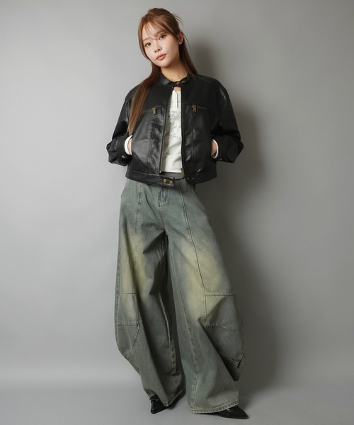 SPINNS（スピンズ）の「春コーデの主役に☆コンパクトシルエットシングルライダースジャケット（ライダースジャケット・レディース・ブラック・ONESIZE）」の3枚目の写真