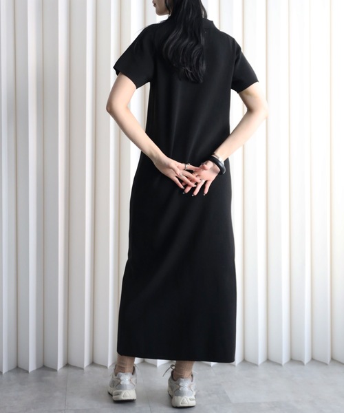 YENNA(イェンナ)の「【YENNA】ワンポイントロゴ刺繍 ポロニットワンピース(ワンピース・レディース・アイボリー/ブラック/ネイビー・FREE)」の12枚目の写真