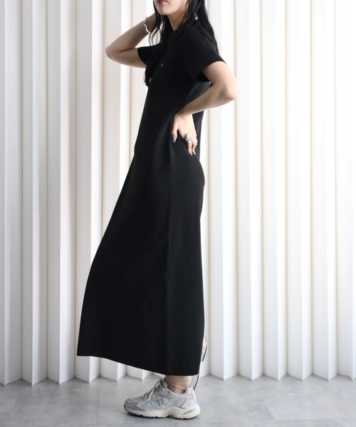 YENNA(イェンナ)の「【YENNA】ワンポイントロゴ刺繍 ポロニットワンピース(ワンピース・レディース・アイボリー/ブラック/ネイビー・FREE)」の13枚目の写真
