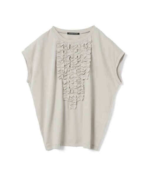 mizuiroind(ミズイロインド)の「mizuiro ind フレンチスリーブフリルプルオーバー(Tシャツ/カットソー・レディース・ブラック/ライトブルー/オフホワイト/キナリ/ダークブラウン/ライトグレー・FREE)」の1枚目の写真