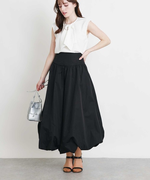 PICCIN PERLA(ピッチンペルラ)の「バックジップバルーンスカート(スカート・レディース・ブラック・M)」の6枚目の写真
