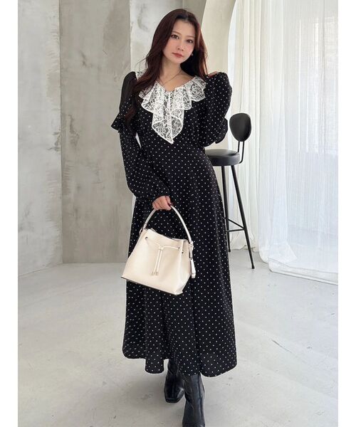 MERCURYDUO（マーキュリーデュオ）の「ラッフルカラーパターンワンピース（ワンピース・レディース・アイボリー/ライトブルー/その他1・SMALL/MEDIUM）」の5枚目の写真