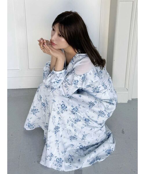 MERCURYDUO（マーキュリーデュオ）の「ラッフルカラーパターンワンピース（ワンピース・レディース・アイボリー/ライトブルー/その他1・SMALL/MEDIUM）」の11枚目の写真