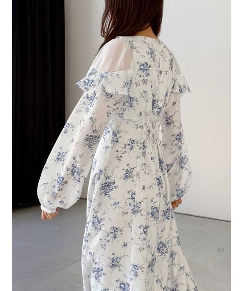 MERCURYDUO（マーキュリーデュオ）の「ラッフルカラーパターンワンピース（ワンピース・レディース・アイボリー/ライトブルー/その他1・SMALL/MEDIUM）」の12枚目の写真