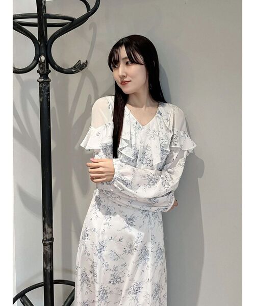 MERCURYDUO（マーキュリーデュオ）の「ラッフルカラーパターンワンピース（ワンピース・レディース・アイボリー/ライトブルー/その他1・SMALL/MEDIUM）」の15枚目の写真