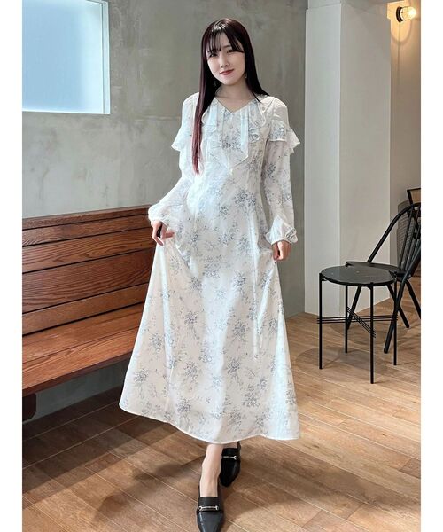 MERCURYDUO（マーキュリーデュオ）の「ラッフルカラーパターンワンピース（ワンピース・レディース・アイボリー/ライトブルー/その他1・SMALL/MEDIUM）」の17枚目の写真