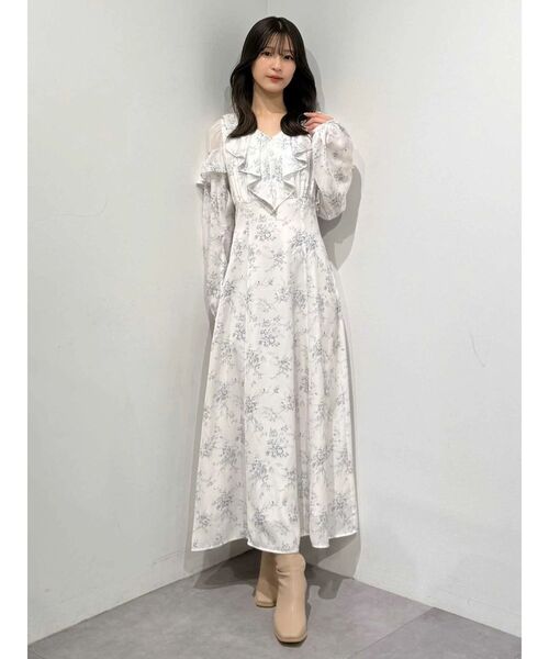 MERCURYDUO（マーキュリーデュオ）の「ラッフルカラーパターンワンピース（ワンピース・レディース・その他1/アイボリー/ライトブルー・MEDIUM/SMALL）」の22枚目の写真