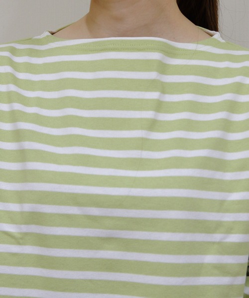 ORCIVAL(オーシバル)の「ORCIVAL/オーシバル ショートレングスボートネックロングスリーブプルオーバー ボーダー SHORT LENGTH BOAT NECK LONG SLEEVE BORDER B511(Tシャツ/カットソー・レディース・スカイブルー/グリーン/ピンク・2)」の9枚目の写真