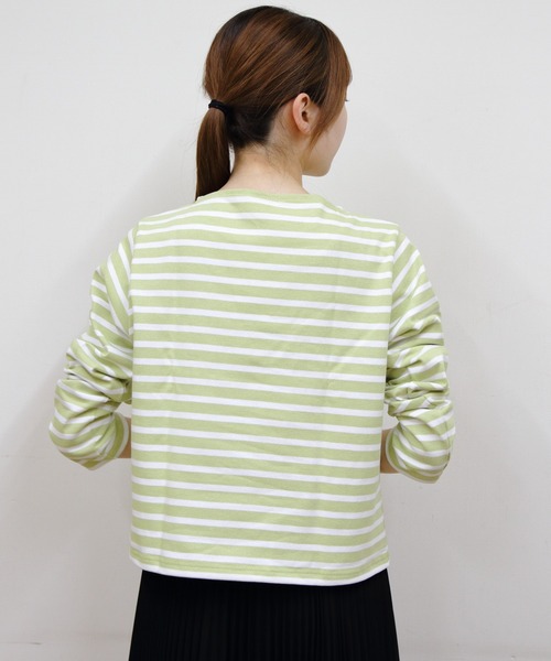 ORCIVAL(オーシバル)の「ORCIVAL/オーシバル ショートレングスボートネックロングスリーブプルオーバー ボーダー SHORT LENGTH BOAT NECK LONG SLEEVE BORDER B511(Tシャツ/カットソー・レディース・スカイブルー/グリーン/ピンク・2)」の12枚目の写真