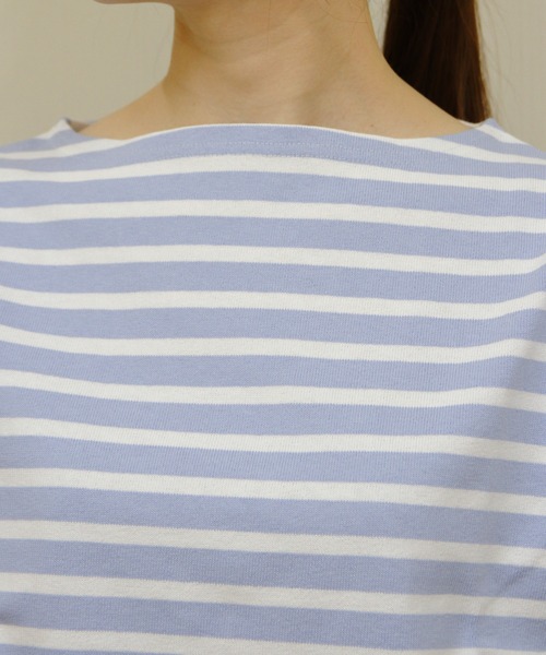 ORCIVAL(オーシバル)の「ORCIVAL/オーシバル ショートレングスボートネックロングスリーブプルオーバー ボーダー SHORT LENGTH BOAT NECK LONG SLEEVE BORDER B511(Tシャツ/カットソー・レディース・スカイブルー/グリーン/ピンク・2)」の14枚目の写真