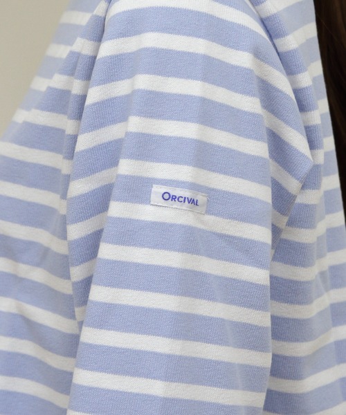 ORCIVAL(オーシバル)の「ORCIVAL/オーシバル ショートレングスボートネックロングスリーブプルオーバー ボーダー SHORT LENGTH BOAT NECK LONG SLEEVE BORDER B511(Tシャツ/カットソー・レディース・スカイブルー/グリーン/ピンク・2)」の15枚目の写真