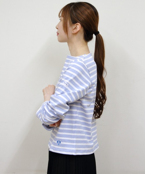 ORCIVAL(オーシバル)の「ORCIVAL/オーシバル ショートレングスボートネックロングスリーブプルオーバー ボーダー SHORT LENGTH BOAT NECK LONG SLEEVE BORDER B511(Tシャツ/カットソー・レディース・スカイブルー/グリーン/ピンク・2)」の16枚目の写真