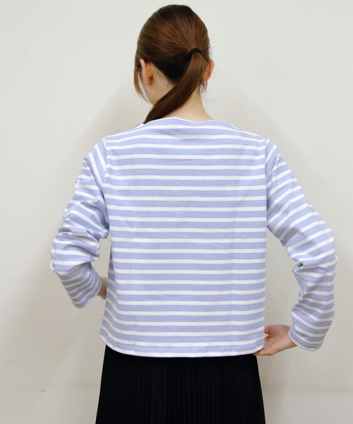 ORCIVAL(オーシバル)の「ORCIVAL/オーシバル ショートレングスボートネックロングスリーブプルオーバー ボーダー SHORT LENGTH BOAT NECK LONG SLEEVE BORDER B511(Tシャツ/カットソー・レディース・スカイブルー/グリーン/ピンク・2)」の17枚目の写真