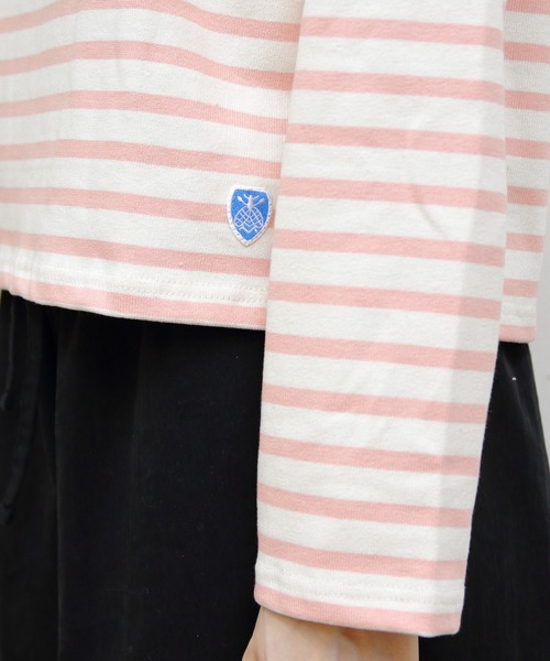 ORCIVAL(オーシバル)の「ORCIVAL/オーシバル ショートレングスボートネックロングスリーブプルオーバー ボーダー SHORT LENGTH BOAT NECK LONG SLEEVE BORDER B511(Tシャツ/カットソー・レディース・スカイブルー/グリーン/ピンク・2)」の5枚目の写真