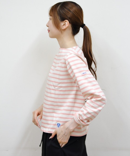 ORCIVAL(オーシバル)の「ORCIVAL/オーシバル ショートレングスボートネックロングスリーブプルオーバー ボーダー SHORT LENGTH BOAT NECK LONG SLEEVE BORDER B511(Tシャツ/カットソー・レディース・スカイブルー/グリーン/ピンク・2)」の6枚目の写真