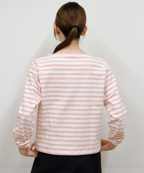 ORCIVAL(オーシバル)の「ORCIVAL/オーシバル ショートレングスボートネックロングスリーブプルオーバー ボーダー SHORT LENGTH BOAT NECK LONG SLEEVE BORDER B511(Tシャツ/カットソー・レディース・スカイブルー/グリーン/ピンク・2)」の7枚目の写真
