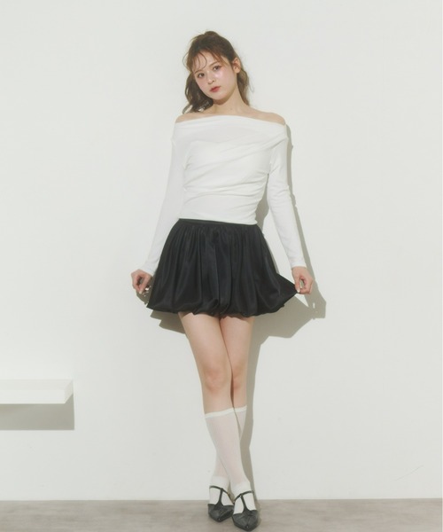 Olu.（オルドット）の「サテンバルーンミニスカート（スカート・レディース・アイボリー/ブラック・FREE）」の11枚目の写真