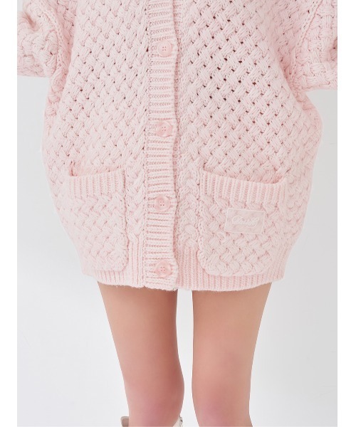 Darich（ダーリッチ）の「アントルラックボリュームニットカーディガン（カーディガン/ボレロ・レディース・ピンク/ホワイト/サックスブルー・FREE）」の15枚目の写真