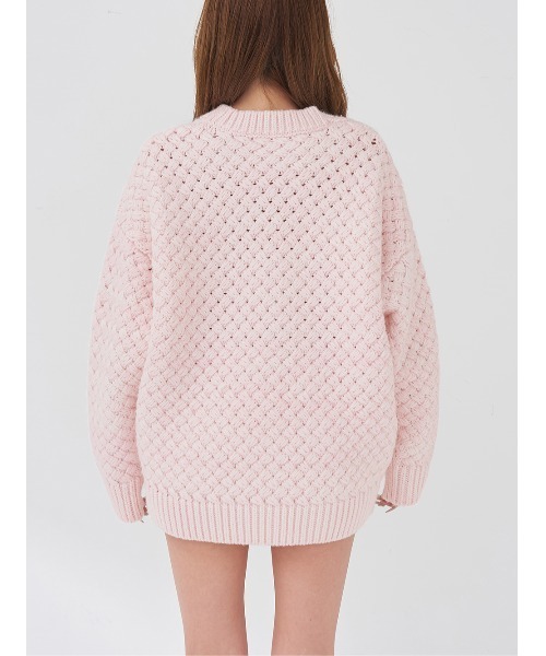 Darich（ダーリッチ）の「アントルラックボリュームニットカーディガン（カーディガン/ボレロ・レディース・ピンク/ホワイト/サックスブルー・FREE）」の16枚目の写真