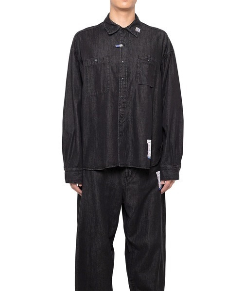 In・stru(men-tal).(インストルメンタル)の「【in・stru(men-tal).】COTTON TENCEL DENIM WORK LS SHIRTS(シャツ/ブラウス・メンズ・インディゴブルー/ブラック・44/48/46)」の3枚目の写真