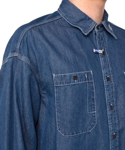 In・stru(men-tal).(インストルメンタル)の「【in・stru(men-tal).】COTTON TENCEL DENIM WORK LS SHIRTS(シャツ/ブラウス・メンズ・インディゴブルー/ブラック・44/48/46)」の8枚目の写真
