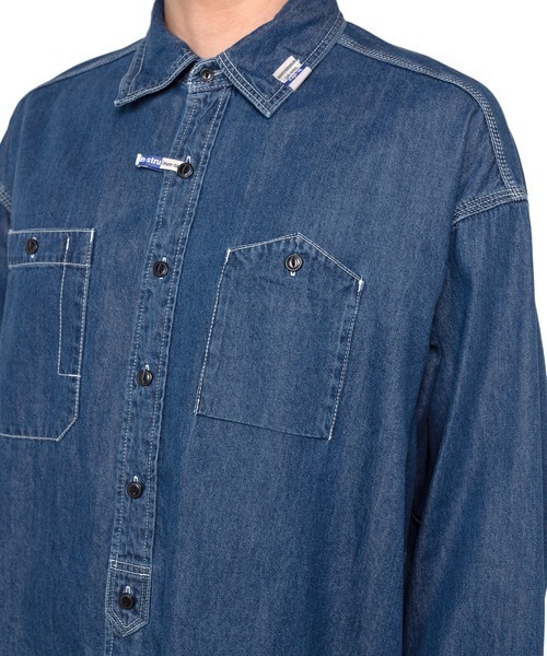 In・stru(men-tal).(インストルメンタル)の「【in・stru(men-tal).】COTTON TENCEL DENIM WORK LS SHIRTS(シャツ/ブラウス・メンズ・インディゴブルー/ブラック・44/48/46)」の21枚目の写真