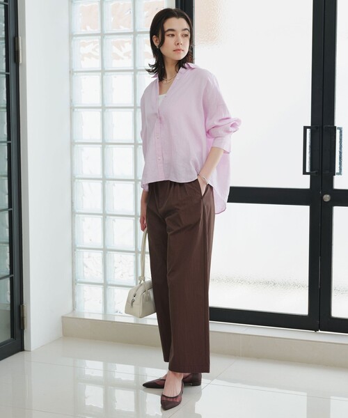 green label relaxing（グリーンレーベルリラクシング）の「【結論シリーズ】リネンバランスシャツ［size SHORTあり］（シャツ/ブラウス・レディース・ナチュラル/ライトブルー/ライトピンク/ブラウン/ライム/ダークグレー/その他1・FREE/SHORT）」の22枚目の写真