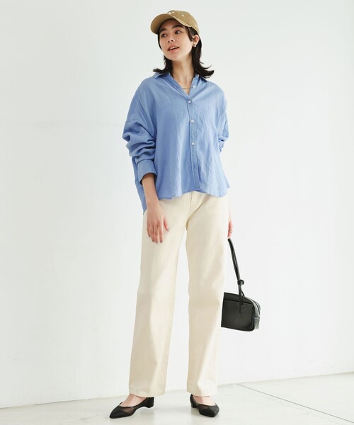 green label relaxing（グリーンレーベルリラクシング）の「【結論シリーズ】リネンバランスシャツ［size SHORTあり］（シャツ/ブラウス・レディース・ナチュラル/ライトブルー/ライトピンク/ブラウン/ライム/ダークグレー/その他1・FREE/SHORT）」の9枚目の写真